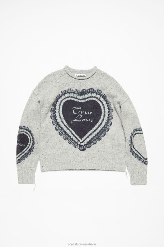 Printed wool blend jumper Light Grey Acne Studios R66LJ65 Apparel