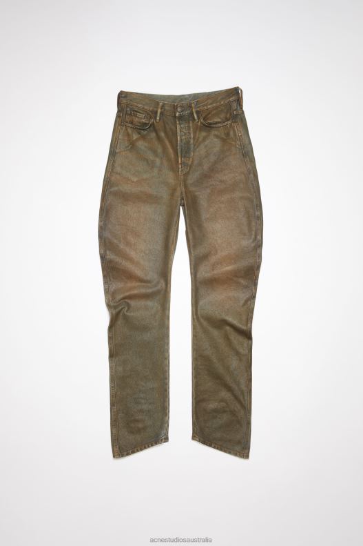 Relaxed fit coated jeans Blue/Beige Acne Studios R66LJ326 Apparel