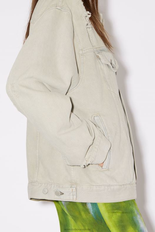 Relaxed fit denim jacket Grey/Beige Acne Studios R66LJ59 Apparel