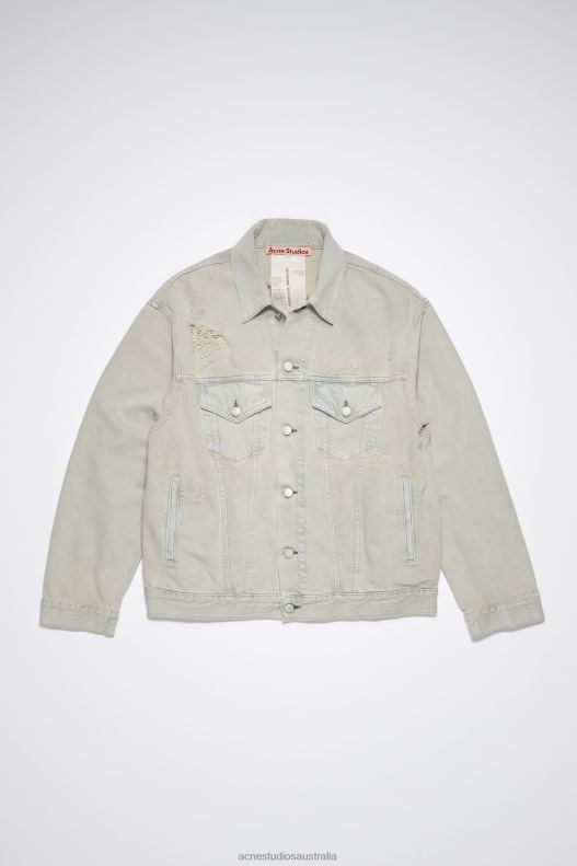 Relaxed fit denim jacket Grey/Beige Acne Studios R66LJ59 Apparel