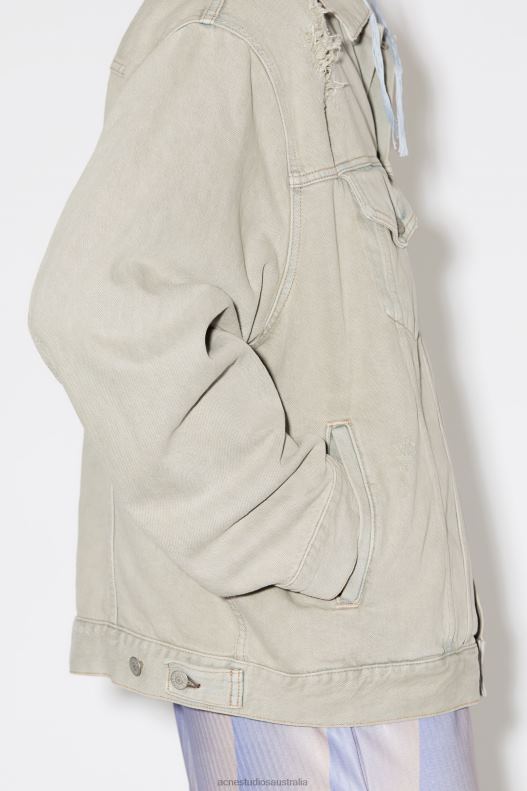 Relaxed fit denim jacket Grey/Beige Acne Studios R66LJ918 Apparel