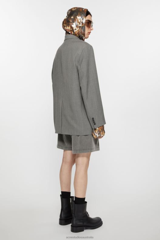 Relaxed fit suit jacket Grey Melange Acne Studios R66LJ954 Apparel