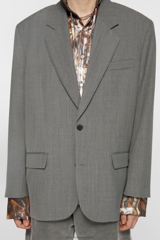 Relaxed fit suit jacket Grey Melange Acne Studios R66LJ954 Apparel