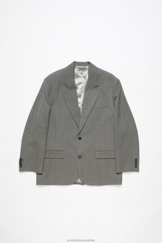 Relaxed fit suit jacket Grey Melange Acne Studios R66LJ954 Apparel