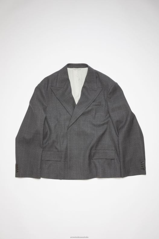 Relaxed fit suit jacket Grey/Black Acne Studios R66LJ957 Apparel