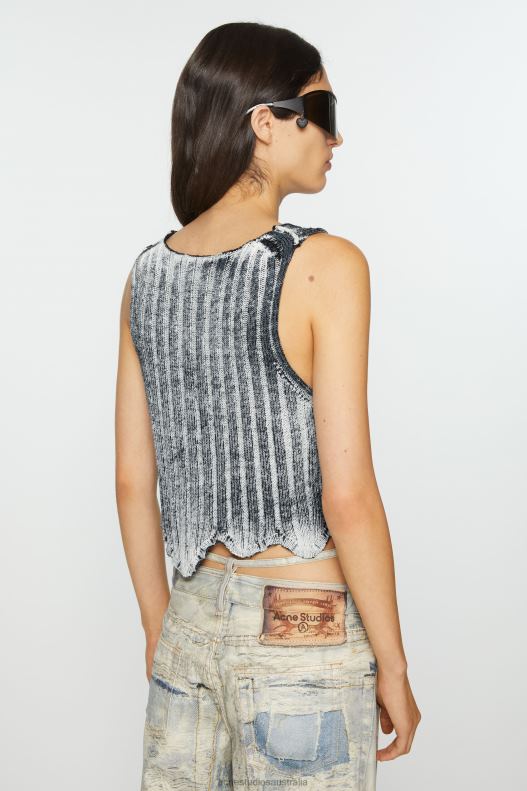 Ribbed print tank top White/Black Acne Studios R66LJ68 Apparel