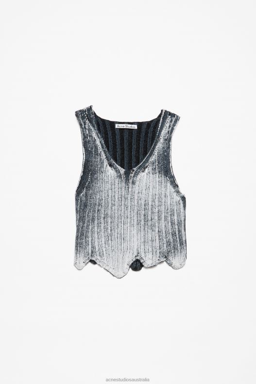 Ribbed print tank top White/Black Acne Studios R66LJ68 Apparel