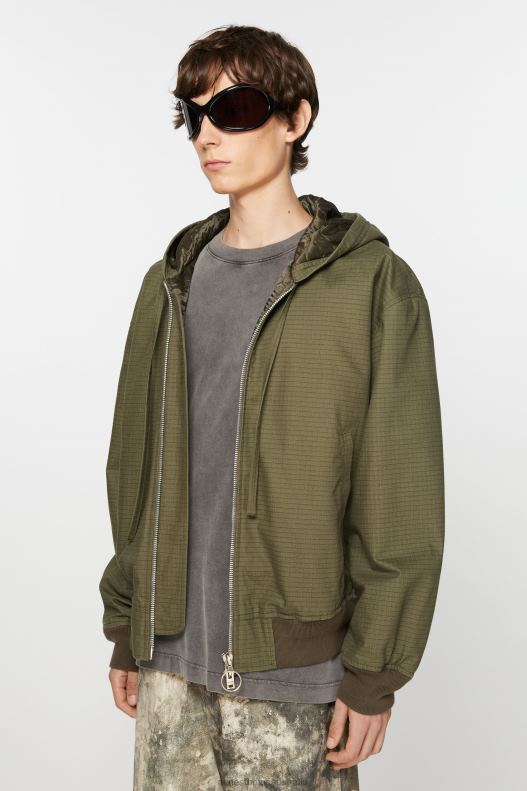 Ripstop padded jacket Olive Green Acne Studios R66LJ882 Apparel