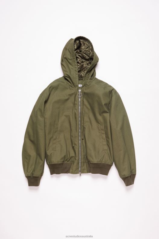 Ripstop padded jacket Olive Green Acne Studios R66LJ882 Apparel