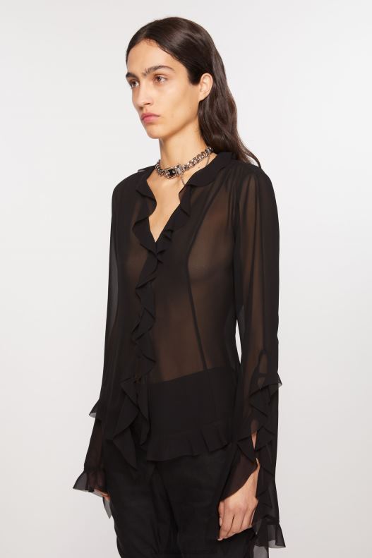 Ruffle blouse Black Acne Studios R66LJ175 Apparel