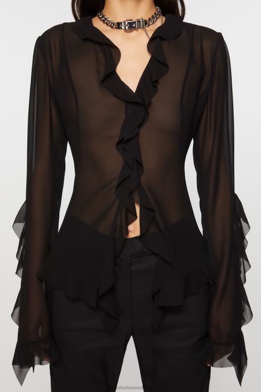 Ruffle blouse Black Acne Studios R66LJ175 Apparel