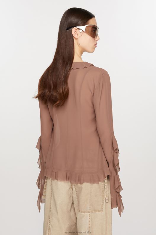 Ruffle blouse Toffee Brown Acne Studios R66LJ167 Apparel