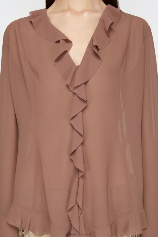 Ruffle blouse Toffee Brown Acne Studios R66LJ167 Apparel