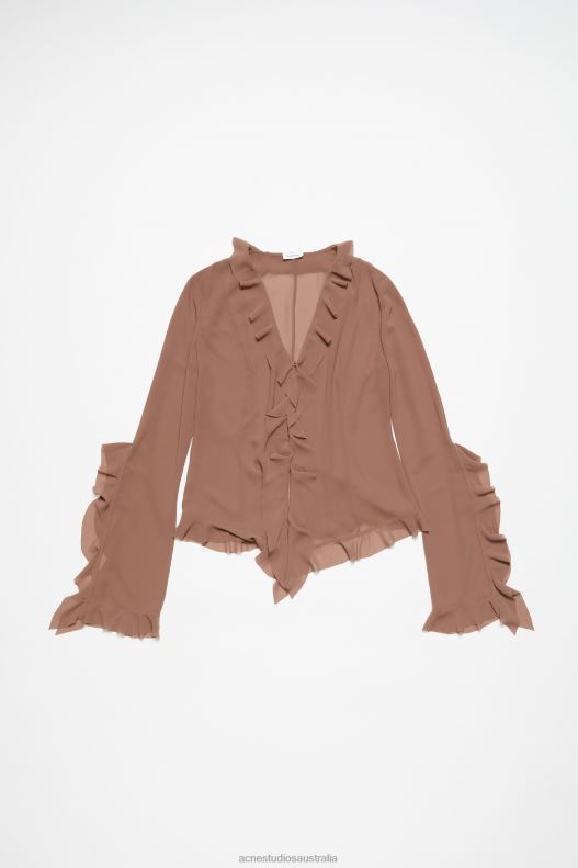 Ruffle blouse Toffee Brown Acne Studios R66LJ167 Apparel