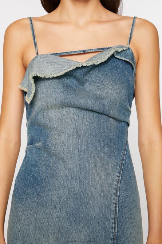 Ruffle strap denim dress Mid Blue Acne Studios R66LJ252 Apparel