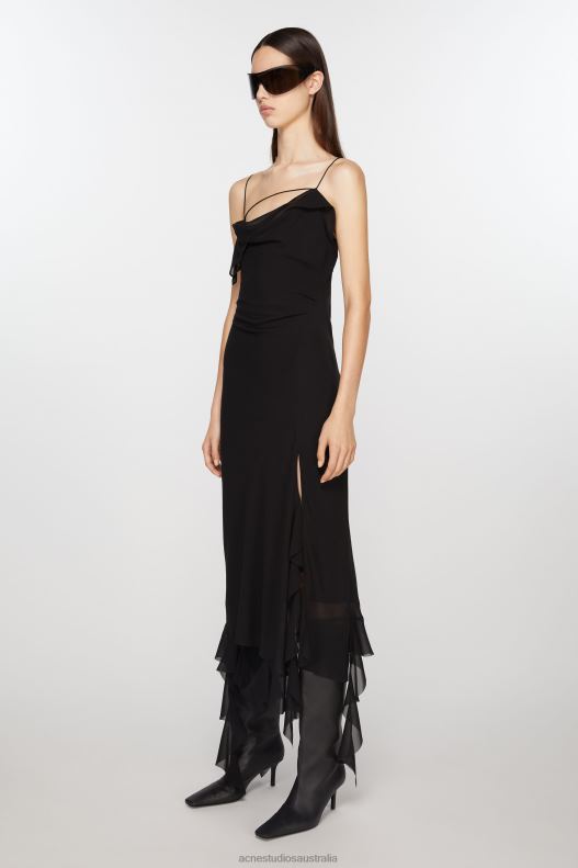 Ruffle strap dress Black Acne Studios R66LJ258 Apparel