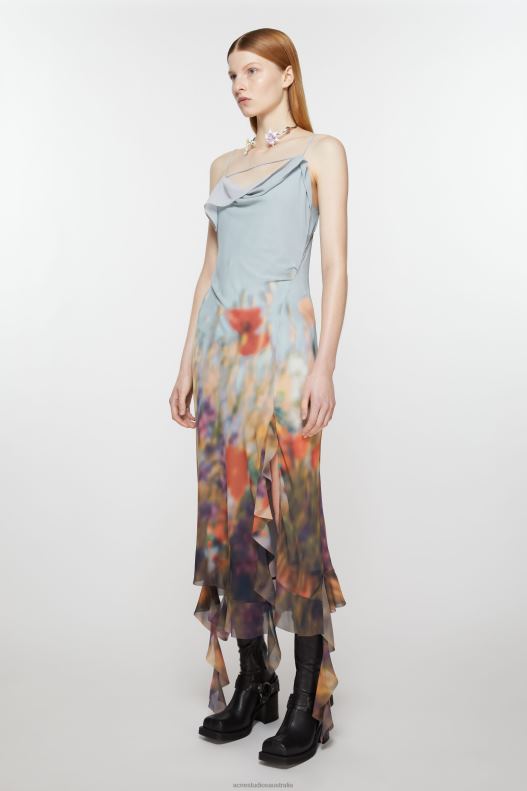 Ruffle strap dress Dusty Blue Acne Studios R66LJ250 Apparel