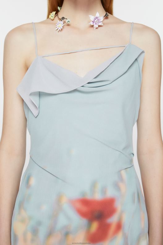 Ruffle strap dress Dusty Blue Acne Studios R66LJ250 Apparel