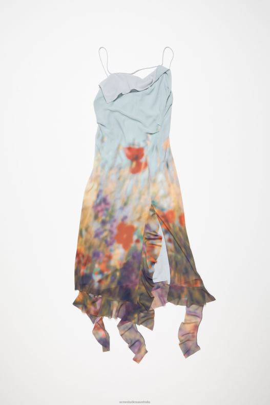 Ruffle strap dress Dusty Blue Acne Studios R66LJ250 Apparel