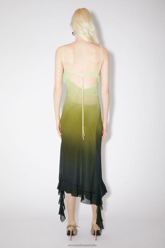 Ruffle strap dress Green Acne Studios R66LJ273 Apparel