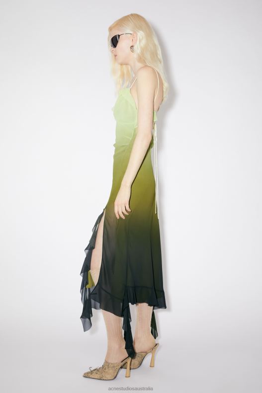 Ruffle strap dress Green Acne Studios R66LJ273 Apparel