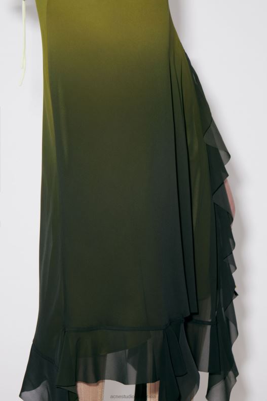 Ruffle strap dress Green Acne Studios R66LJ273 Apparel