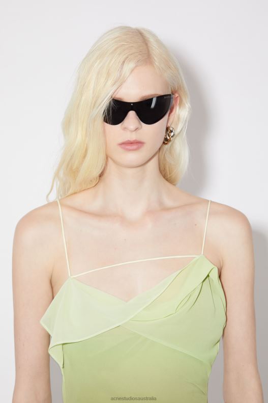 Ruffle strap dress Green Acne Studios R66LJ273 Apparel