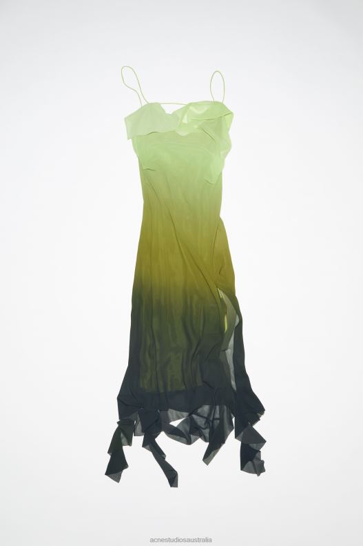 Ruffle strap dress Green Acne Studios R66LJ273 Apparel