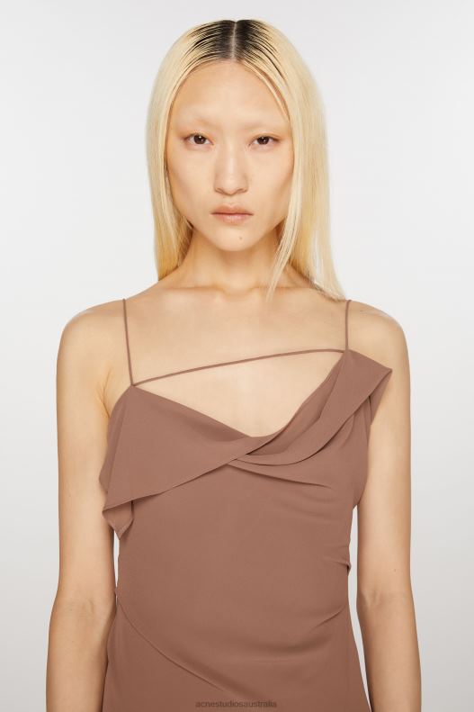 Ruffle strap dress Toffee Brown Acne Studios R66LJ260 Apparel