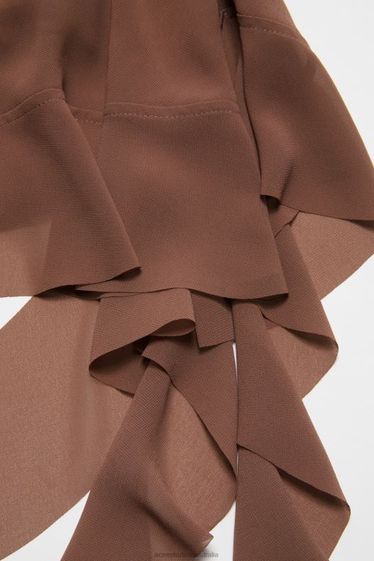 Ruffle strap dress Toffee Brown Acne Studios R66LJ260 Apparel