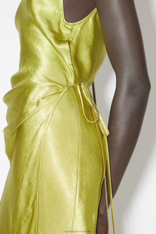 Satin bias cut dress Light Olive Acne Studios R66LJ285 Apparel