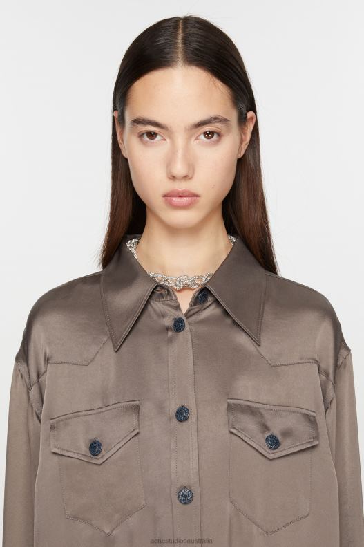 Satin button-up shirt Cedar Green Acne Studios R66LJ168 Apparel