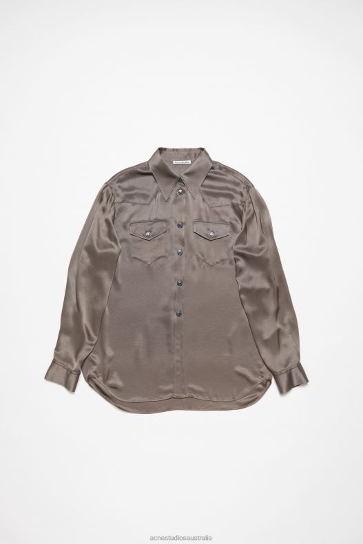 Satin button-up shirt Cedar Green Acne Studios R66LJ168 Apparel