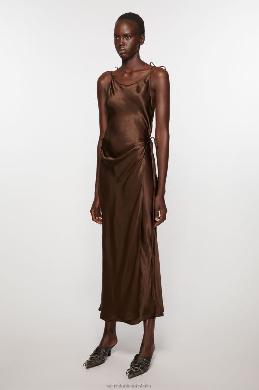 Satin dress Chocolate Brown Acne Studios R66LJ379 Apparel