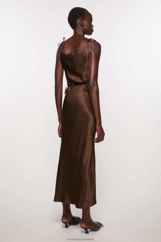 Satin dress Chocolate Brown Acne Studios R66LJ379 Apparel