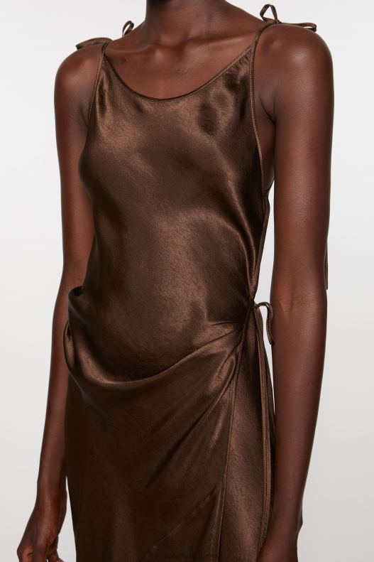 Satin dress Chocolate Brown Acne Studios R66LJ379 Apparel