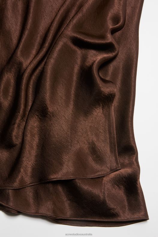 Satin dress Chocolate Brown Acne Studios R66LJ379 Apparel