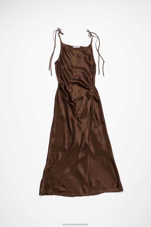 Satin dress Chocolate Brown Acne Studios R66LJ379 Apparel