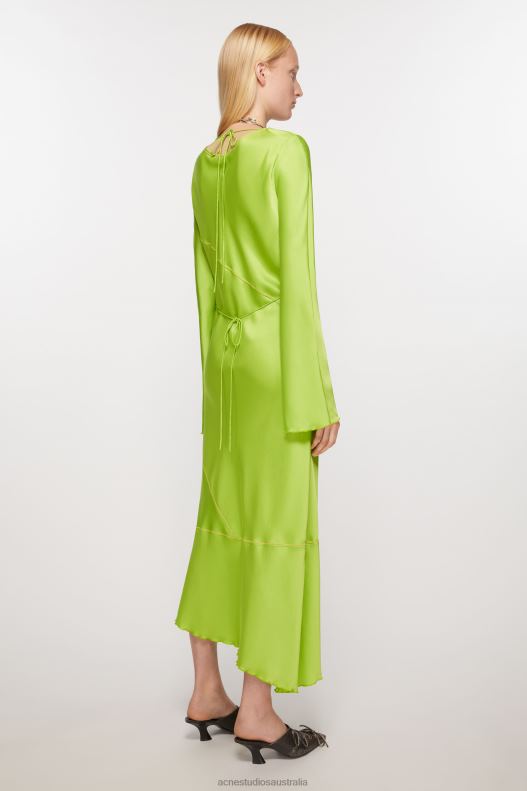 Satin long dress Bright Green Acne Studios R66LJ259 Apparel