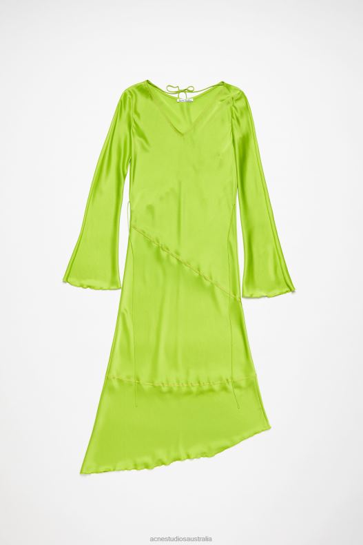 Satin long dress Bright Green Acne Studios R66LJ259 Apparel