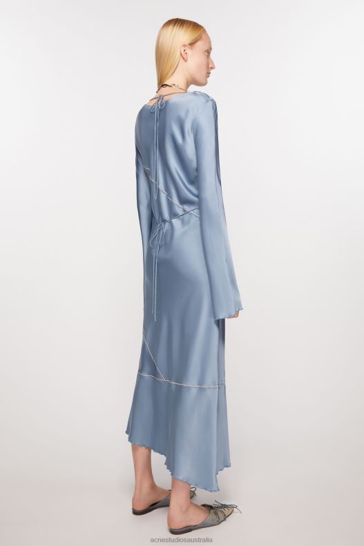 Satin long dress Dusty Blue Acne Studios R66LJ251 Apparel