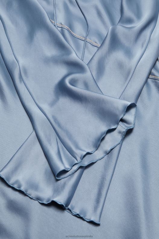 Satin long dress Dusty Blue Acne Studios R66LJ251 Apparel