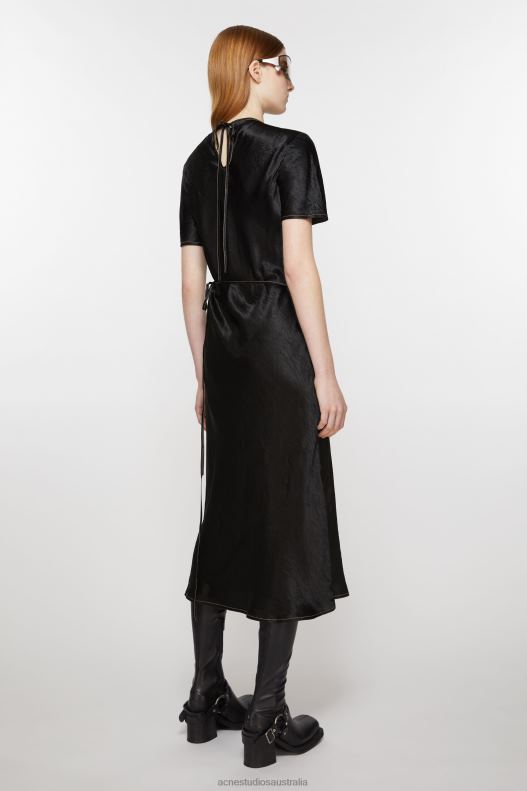 Satin wrap dress Black Acne Studios R66LJ264 Apparel