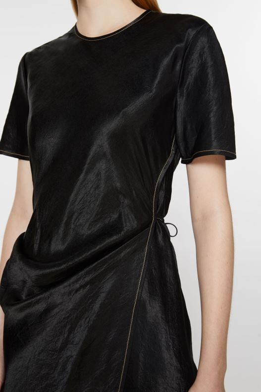 Satin wrap dress Black Acne Studios R66LJ264 Apparel