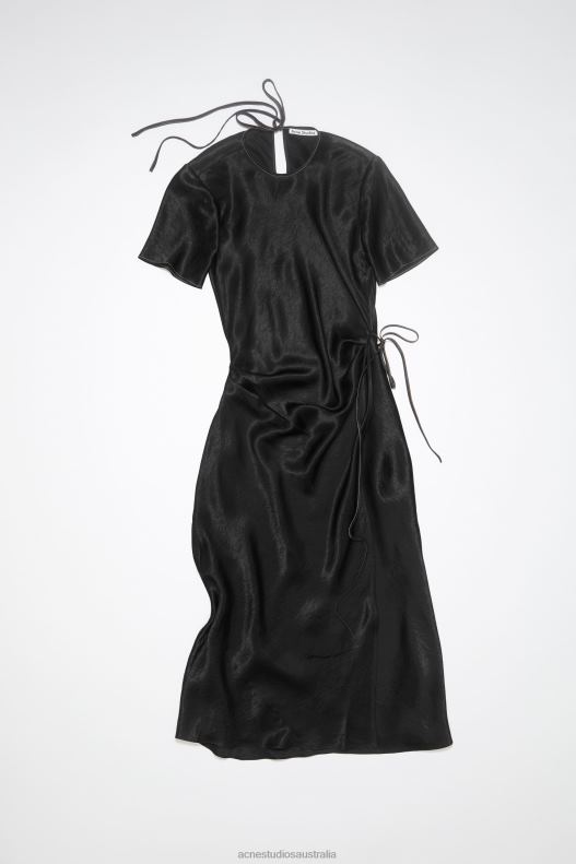 Satin wrap dress Black Acne Studios R66LJ264 Apparel