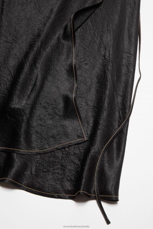 Satin wrap skirt Black Acne Studios R66LJ254 Apparel