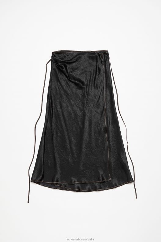 Satin wrap skirt Black Acne Studios R66LJ254 Apparel