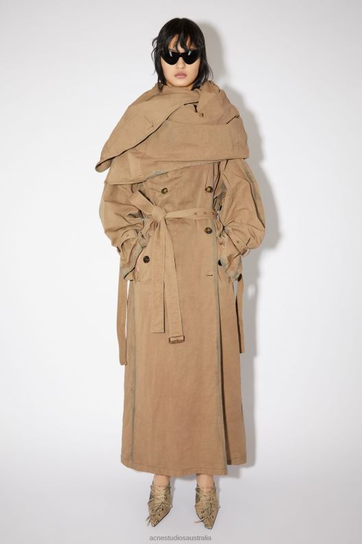 Shawl collar trench coat Runway Show Beige Acne Studios R66LJ33 Apparel