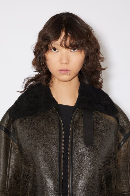 Shearling jacket Dark Brown/Black Acne Studios R66LJ49 Apparel