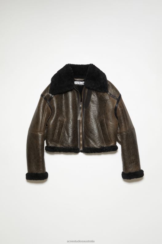 Shearling jacket Dark Brown/Black Acne Studios R66LJ49 Apparel